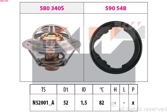 KW 580 230 - Termostats, Dzesēšanas šķidrums ps1.lv