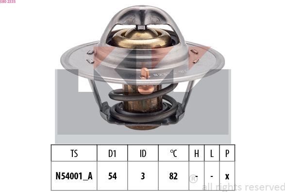 KW 580 233S - Termostats, Dzesēšanas šķidrums ps1.lv