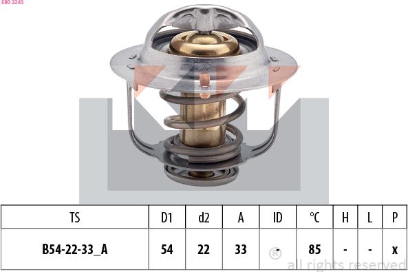 KW 580 224S - Termostats, Dzesēšanas šķidrums ps1.lv