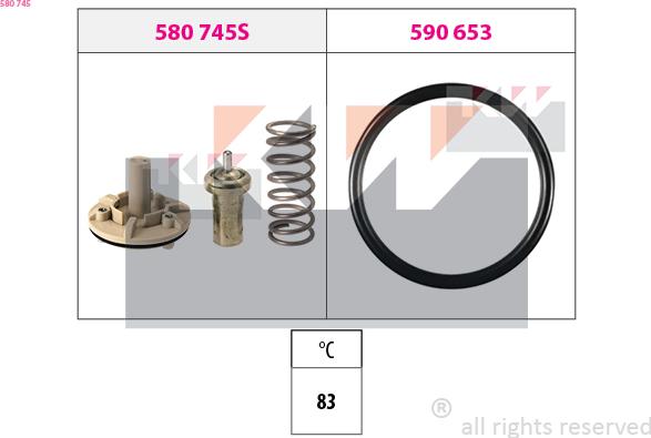 KW 580 745 - Termostats, Dzesēšanas šķidrums ps1.lv