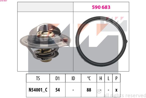 KW 579 997 - Termostats, Dzesēšanas šķidrums ps1.lv