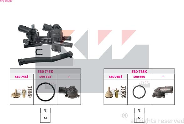 KW 579 956KK - Termostats, Dzesēšanas šķidrums ps1.lv