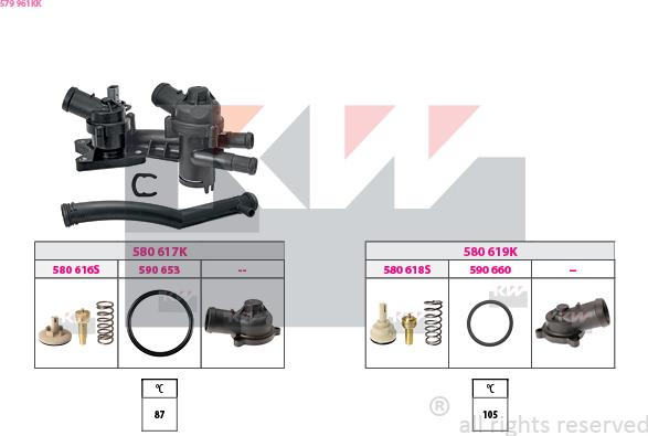 KW 579 961KK - Termostats, Dzesēšanas šķidrums ps1.lv