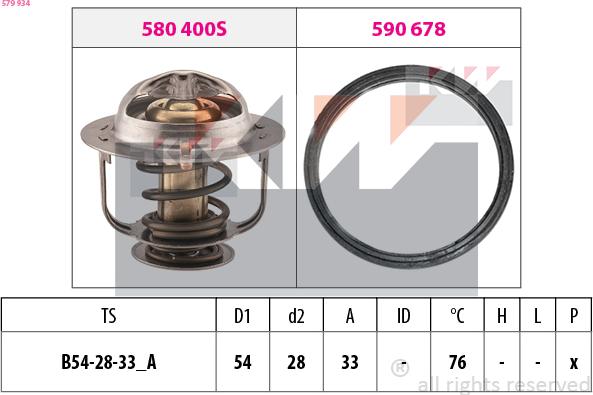 KW 579 934 - Termostats, Dzesēšanas šķidrums ps1.lv