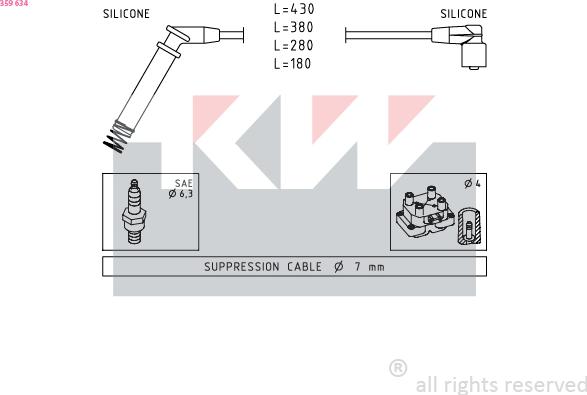 KW 359 634 - Augstsprieguma vadu komplekts ps1.lv