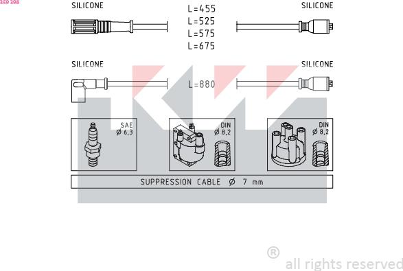 KW 359 398 - Augstsprieguma vadu komplekts ps1.lv