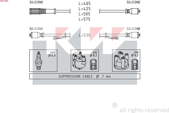 KW 359 386 - Augstsprieguma vadu komplekts ps1.lv