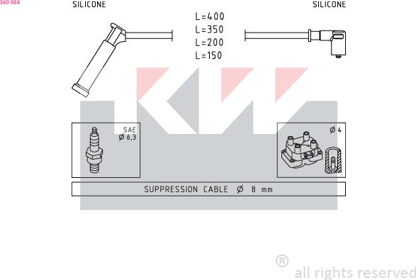 KW 360 984 - Augstsprieguma vadu komplekts ps1.lv