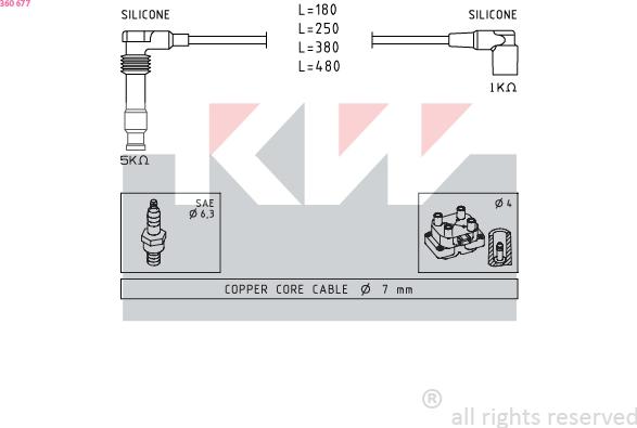 KW 360 677 - Augstsprieguma vadu komplekts ps1.lv