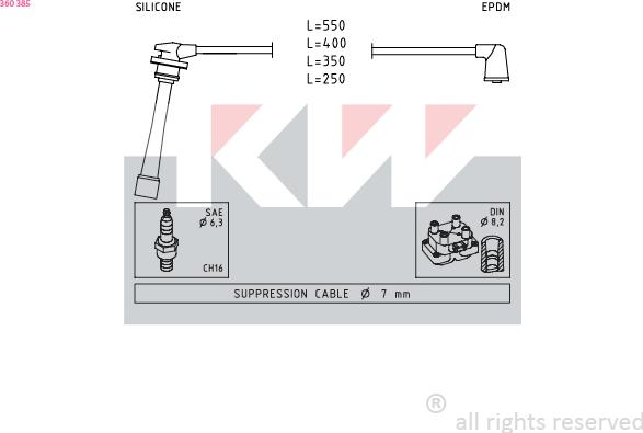 KW 360 385 - Augstsprieguma vadu komplekts ps1.lv