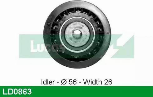 Lucas Engine Drive LD0863 - Spriegotājrullītis, Gāzu sadales mehānisma piedziņas siksna ps1.lv