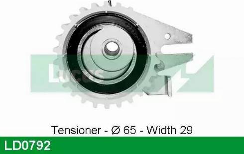 Lucas Engine Drive LD0792 - Spriegotājrullītis, Gāzu sadales mehānisma piedziņas siksna ps1.lv