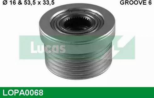 Lucas Engine Drive LOPA0068 - Piedziņas skriemelis, Ģenerators ps1.lv