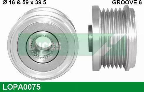 Lucas Engine Drive LOPA0075 - Piedziņas skriemelis, Ģenerators ps1.lv