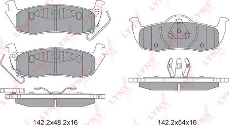 LYNXauto BD-4204 - Bremžu uzliku kompl., Disku bremzes ps1.lv