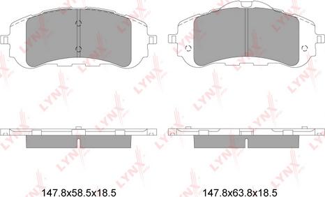 LYNXauto BD-6114 - Bremžu uzliku kompl., Disku bremzes ps1.lv