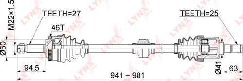 LYNXauto CD-1053A - Piedziņas vārpsta ps1.lv