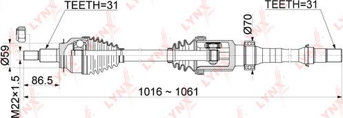 LYNXauto CD-1075 - Piedziņas vārpsta ps1.lv