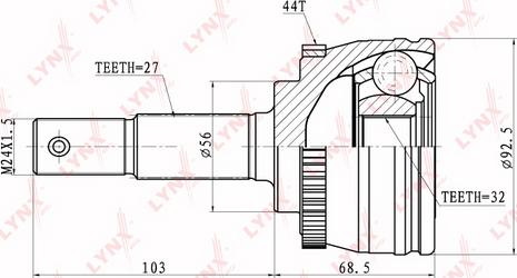 LYNXauto CO-5756A - Šarnīru komplekts, Piedziņas vārpsta ps1.lv