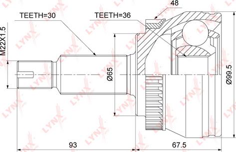 LYNXauto CO-3885A - Šarnīru komplekts, Piedziņas vārpsta ps1.lv
