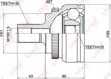 LYNXauto CO-3772A - Šarnīru komplekts, Piedziņas vārpsta ps1.lv