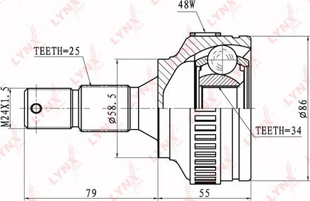 LYNXauto CO-2239A - Šarnīru komplekts, Piedziņas vārpsta ps1.lv