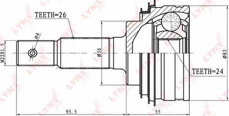 LYNXauto CO-7537 - Šarnīru komplekts, Piedziņas vārpsta ps1.lv