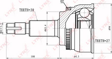 LYNXauto CO-7524A - Šarnīru komplekts, Piedziņas vārpsta ps1.lv