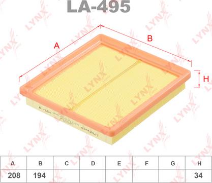 LYNXauto LA-495 - Gaisa filtrs ps1.lv