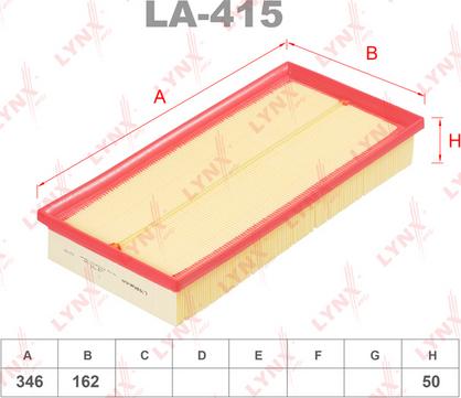 LYNXauto LA-415 - Gaisa filtrs ps1.lv