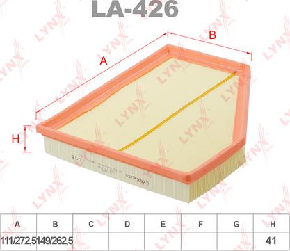 LYNXauto LA-426 - Gaisa filtrs ps1.lv