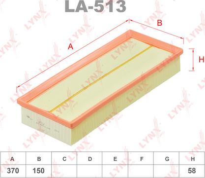 LYNXauto LA-513 - Gaisa filtrs ps1.lv