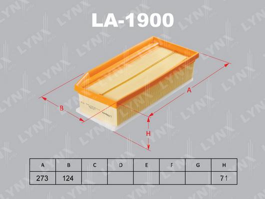 LYNXauto LA-1900 - Gaisa filtrs ps1.lv