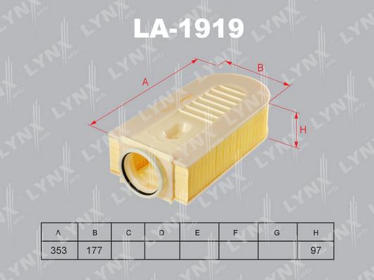 LYNXauto LA-1919 - Gaisa filtrs ps1.lv