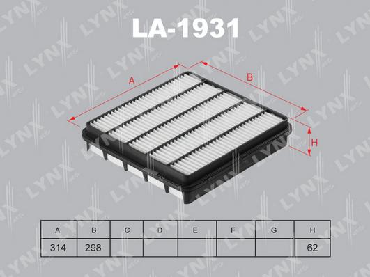 LYNXauto LA-1931 - Gaisa filtrs ps1.lv