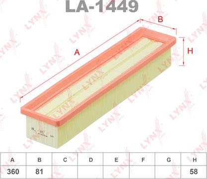 LYNXauto LA-1449 - Gaisa filtrs ps1.lv