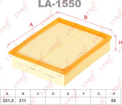 LYNXauto LA-1550 - Gaisa filtrs ps1.lv