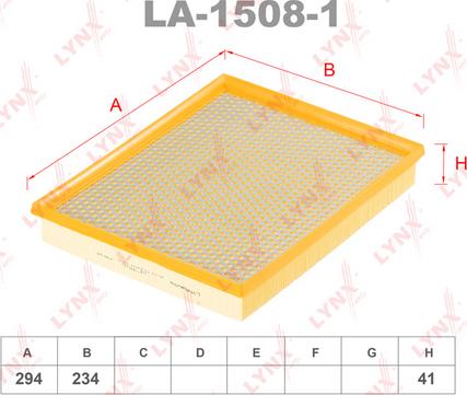 LYNXauto LA-1508-1 - Gaisa filtrs ps1.lv