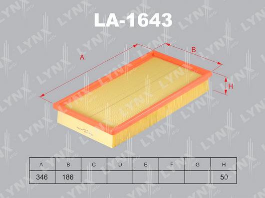 LYNXauto LA-1643 - Gaisa filtrs ps1.lv