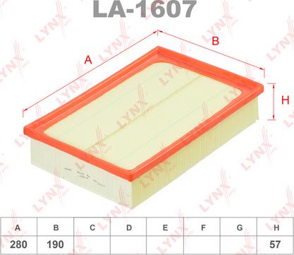 LYNXauto LA-1607 - Gaisa filtrs ps1.lv