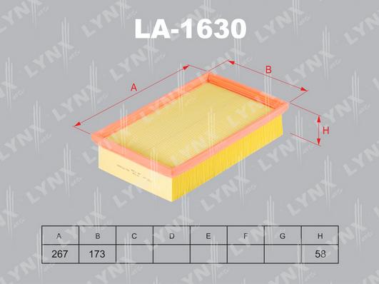 LYNXauto LA-1630 - Gaisa filtrs ps1.lv