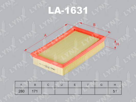 LYNXauto LA-1631 - Gaisa filtrs ps1.lv