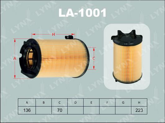 LYNXauto LA-1001 - Gaisa filtrs ps1.lv