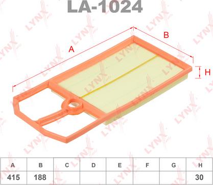 LYNXauto LA-1024 - Gaisa filtrs ps1.lv