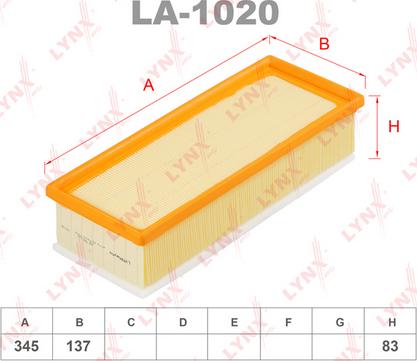 LYNXauto LA-1020 - Gaisa filtrs ps1.lv