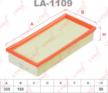 LYNXauto LA-1109 - Gaisa filtrs ps1.lv