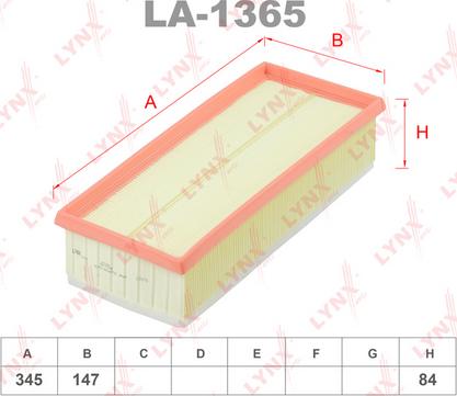 LYNXauto LA-1365 - Gaisa filtrs ps1.lv