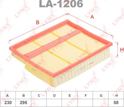 LYNXauto LA-1206 - Gaisa filtrs ps1.lv