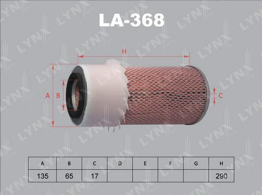 LYNXauto LA-368 - Gaisa filtrs ps1.lv