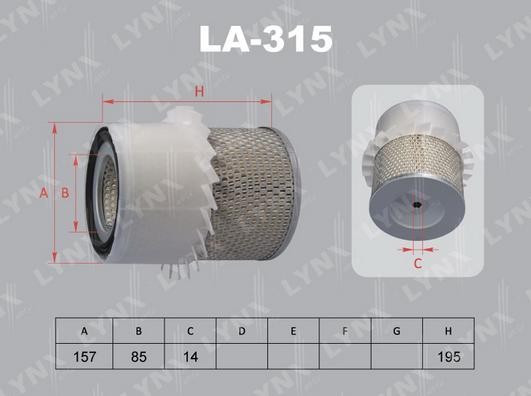 LYNXauto LA-315 - Gaisa filtrs ps1.lv